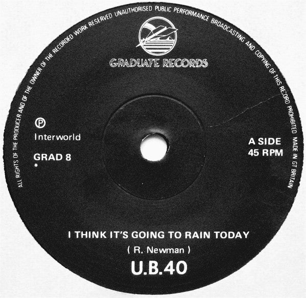 UB40 : I Think Its Going To Rain / My Way Of Thinking (7", Single)