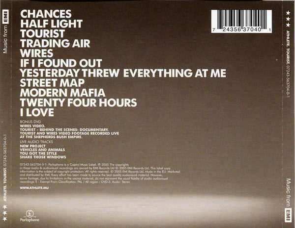 Athlete : Tourist (CD + DVD-V, PAL, All + Album, S/Edition)