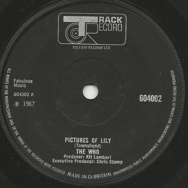 The Who : Pictures Of Lily (7", Single, Sol)