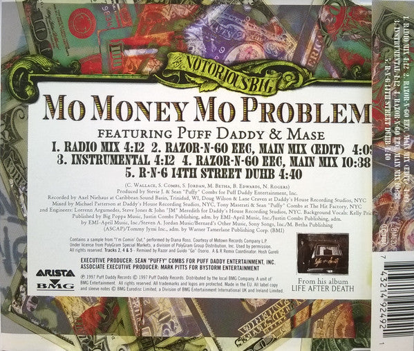 Notorious B.I.G. Featuring Puff Daddy &  Mase : Mo Money Mo Problems (CD, Single)