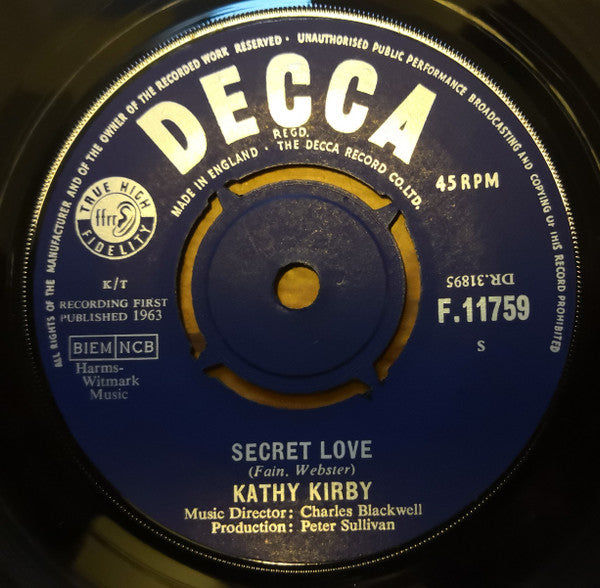 Kathy Kirby : Secret Love (7", Single)