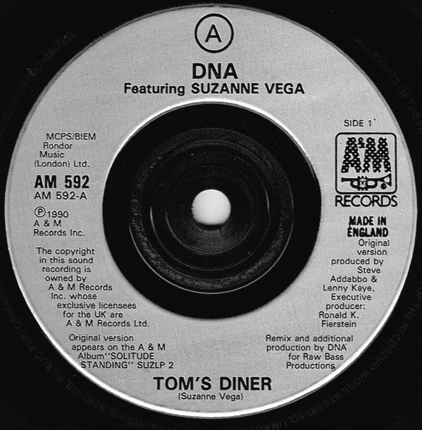 D.N.A.* Featuring Suzanne Vega : Tom's Diner (7", Single)