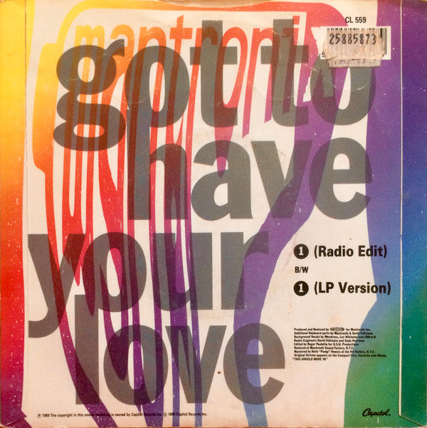 Mantronix Featuring Wondress Hutchinson : Got To Have Your Love (7", Single, Sil)