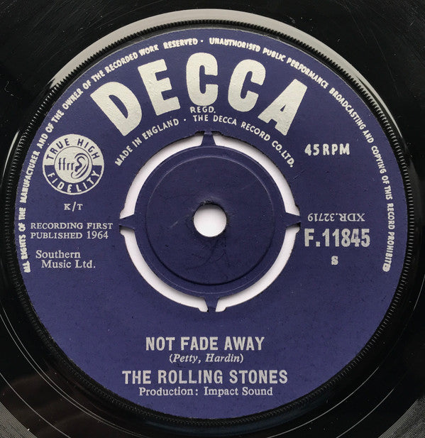 The Rolling Stones : Not Fade Away (7", Single)