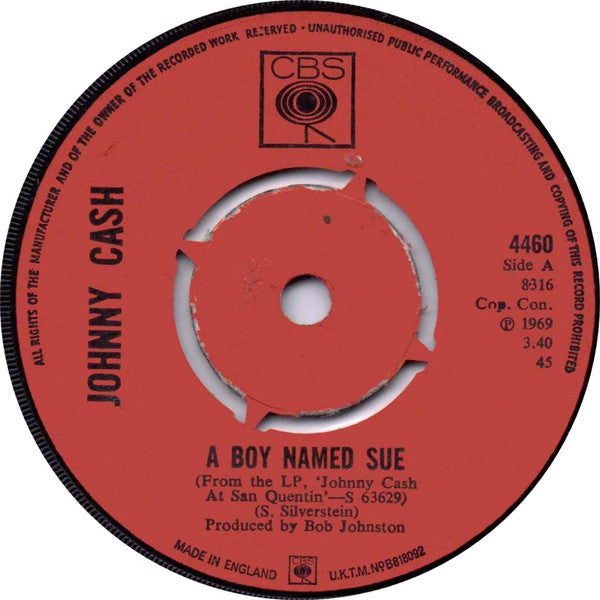 Johnny Cash : A Boy Named Sue (7", Single, Pus)
