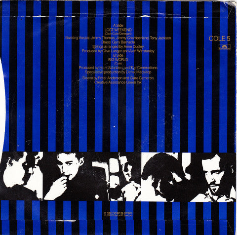 Lloyd Cole & The Commotions : Lost Weekend (7", Single, Pap)