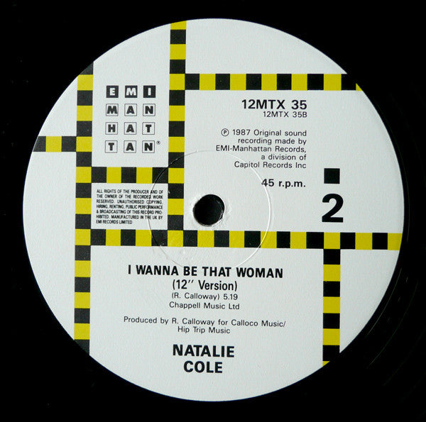 Natalie Cole : Pink Cadillac (Motorway Mixes) (12", Single)