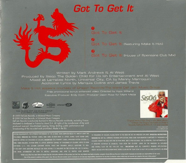 Sisqo : Got To Get It (CD, Single, Enh)