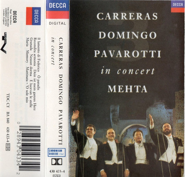 José Carreras, Placido Domingo, Luciano Pavarotti, Zubin Mehta : In Concert (Cass, Album, Sma)