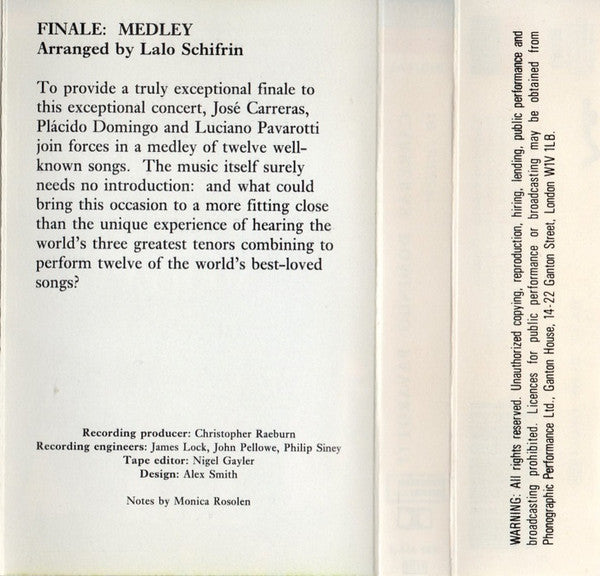 José Carreras, Placido Domingo, Luciano Pavarotti, Zubin Mehta : In Concert (Cass, Album, Sma)