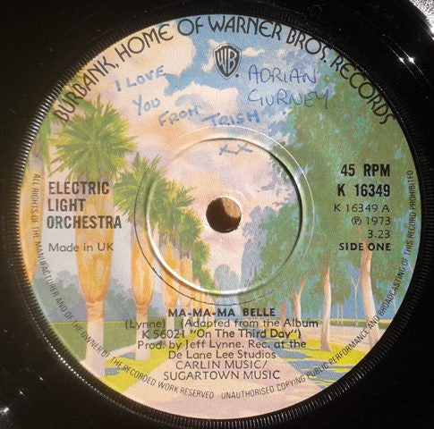 Electric Light Orchestra : Ma-Ma-Ma Belle (7", Sol)