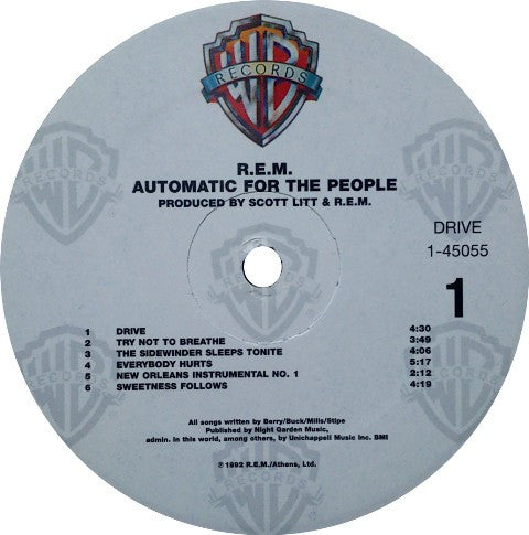 R.E.M. : Automatic For The People (LP, Album, RE)