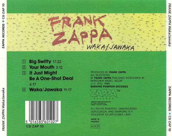 Frank Zappa : Waka / Jawaka (CD, Album, RE)