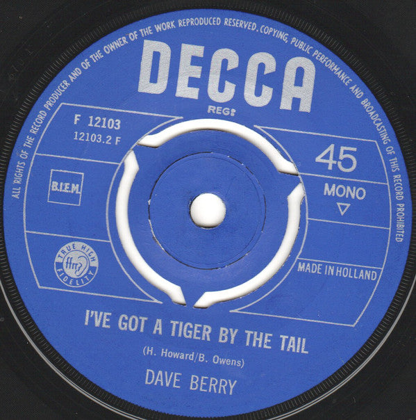 Dave Berry : Little Things / I've Got A Tiger By The Tail (7", Single, Mono)