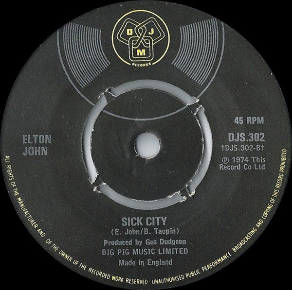 Elton John : Don't Let The Sun Go Down On Me (7", Single, Pus)