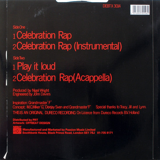 M.C. Miker 'G' & Deejay Sven* : Celebration Rap. (12")