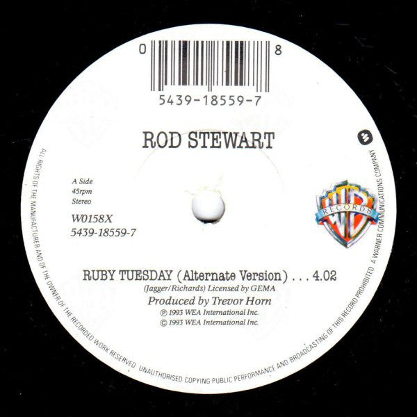 Rod Stewart : Ruby Tuesday (Alternate Version) - Limited Brits Edition (7")