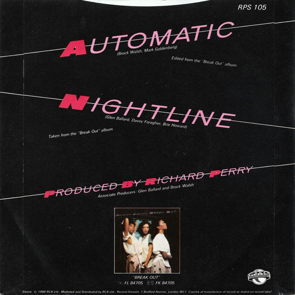 Pointer Sisters : Automatic (7", Single, Pap)