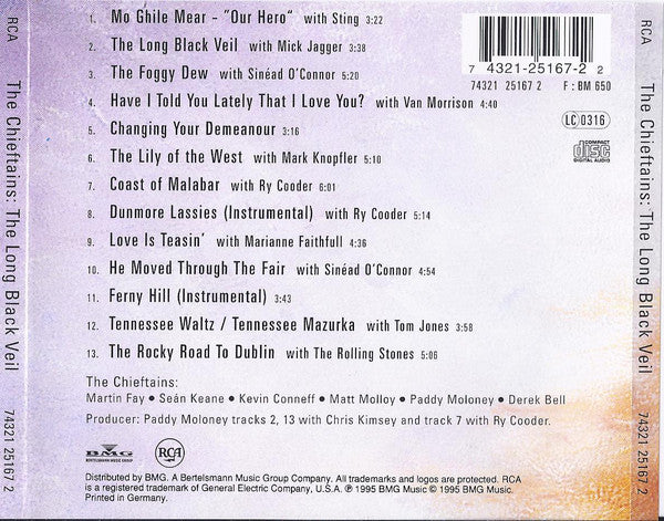 The Chieftains : The Long Black Veil (CD, Album, RP)
