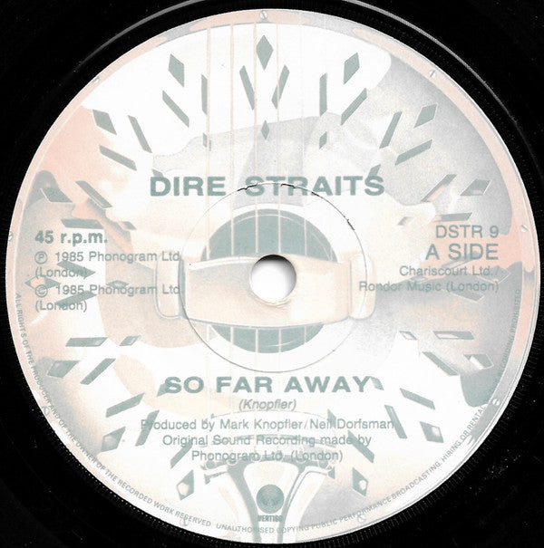 Dire Straits : So Far Away (7", Single, Pin)