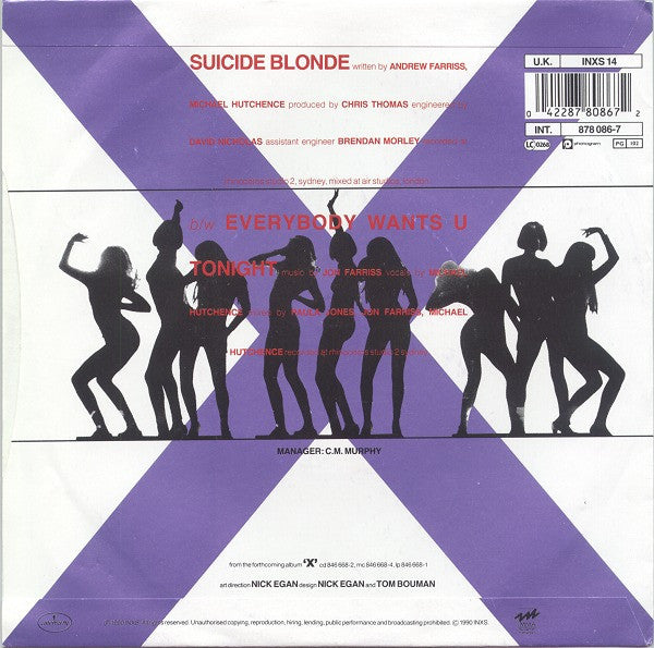 INXS : Suicide Blonde (7", Single, Sil)