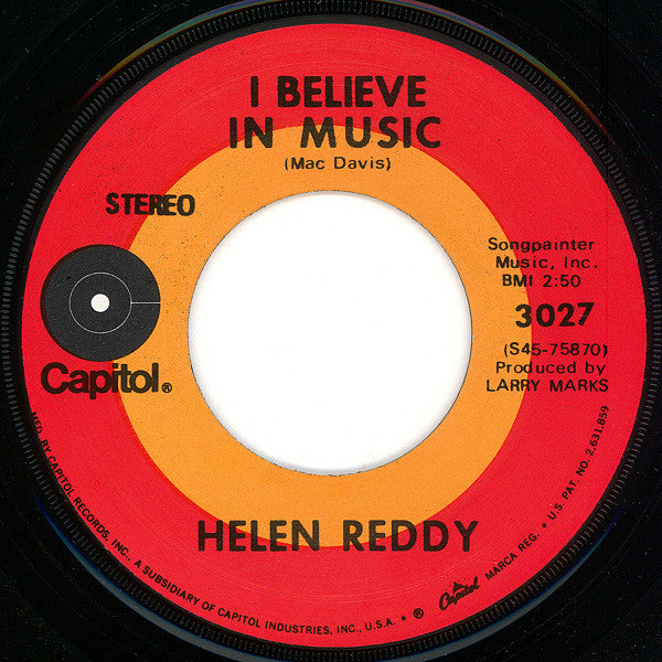 Helen Reddy : I Don't Know How To Love Him / I Believe In Music (7", Single)