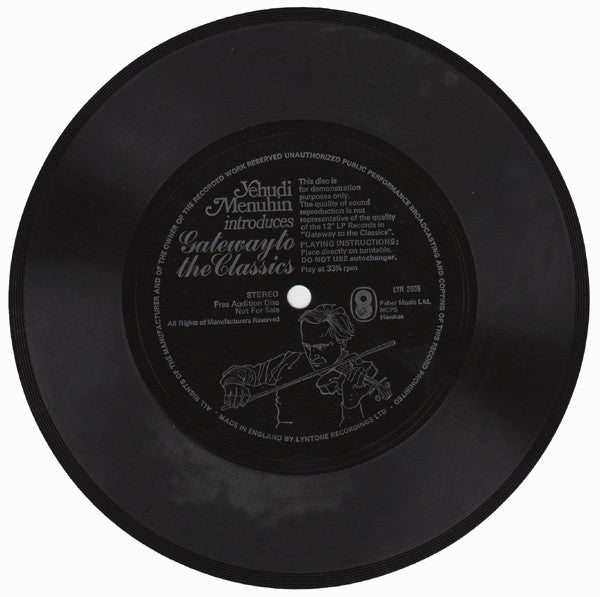 Yehudi Menuhin : Gateway To The Classics (Flexi, S/Sided, Promo, Smplr)