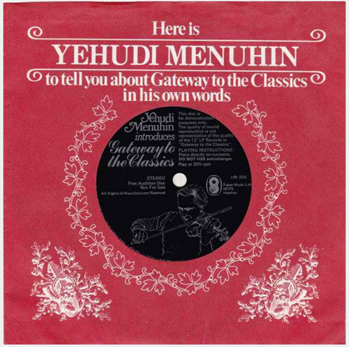 Yehudi Menuhin : Gateway To The Classics (Flexi, S/Sided, Promo, Smplr)