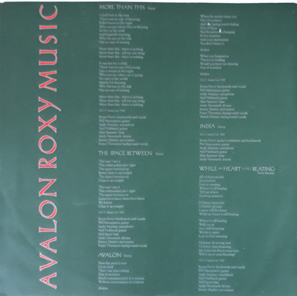 Roxy Music : Avalon (LP, Album)