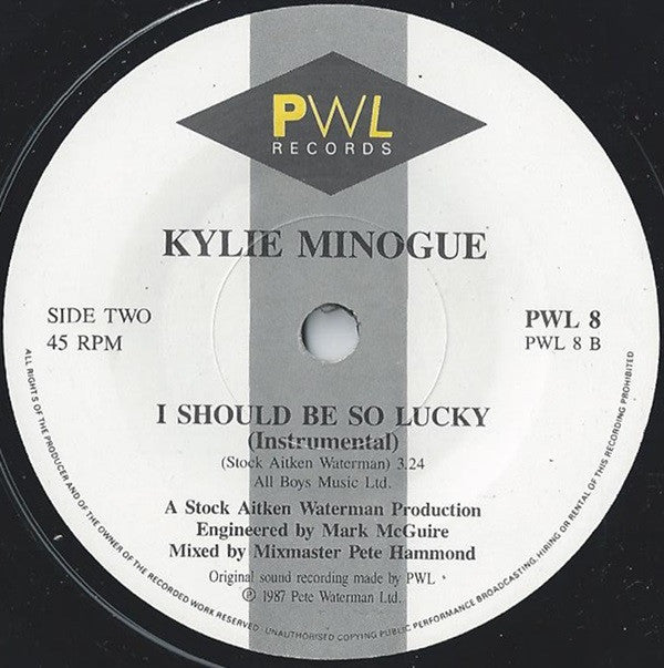 Kylie Minogue : I Should Be So Lucky (7", Single, Pap)