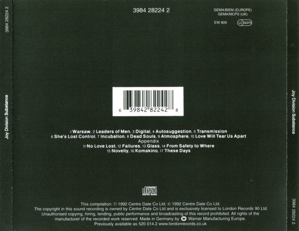 Joy Division : Substance (CD, Comp, RE, WMM)
