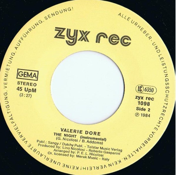 Valerie Dore : The Night (7", Single)