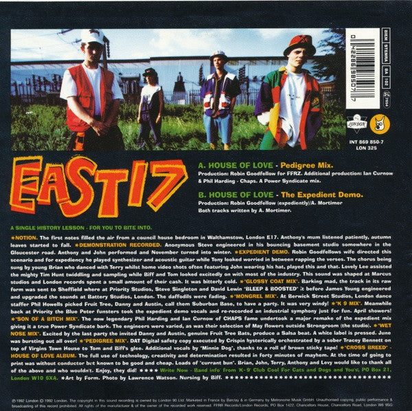 East 17 : House Of Love (7", Single, Pap)