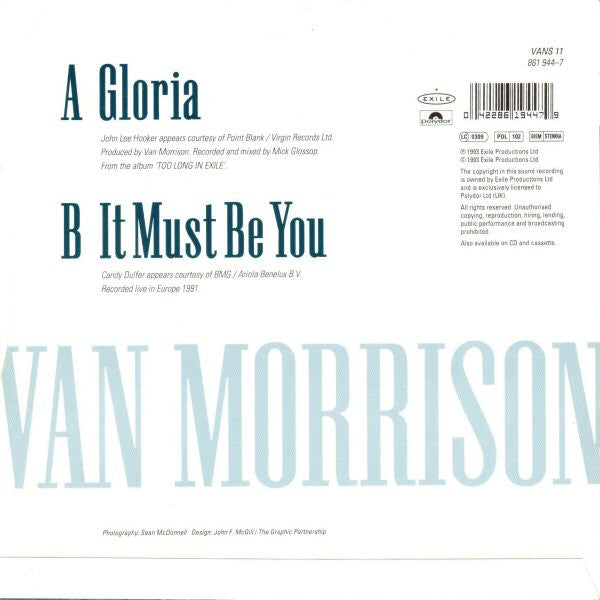 Van Morrison & John Lee Hooker : Gloria (7", Single)