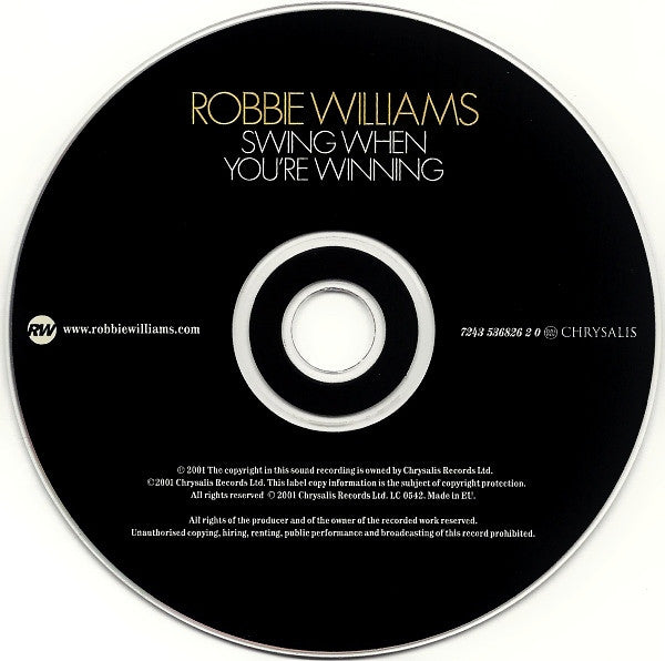 Robbie Williams : Swing When You're Winning (CD, Album, EMI)