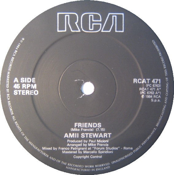 Amii Stewart : Friends (12", Single)