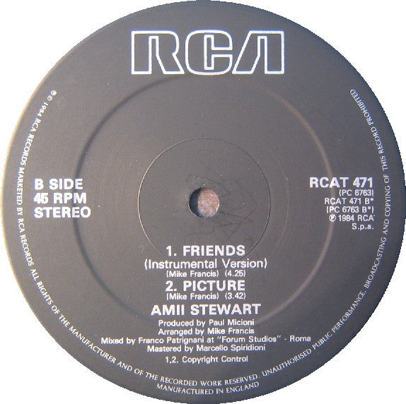 Amii Stewart : Friends (12", Single)