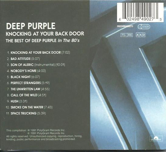 Deep Purple : Knocking At Your Back Door: The Best Of Deep Purple In The 80's (CD, Comp, Dig)