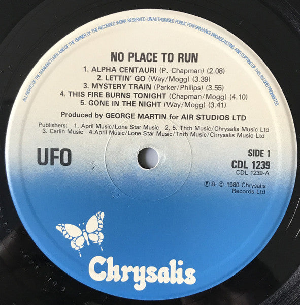 UFO (5) : No Place To Run (LP, Album, Red)