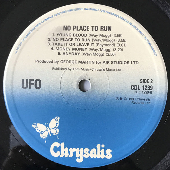 UFO (5) : No Place To Run (LP, Album, Red)