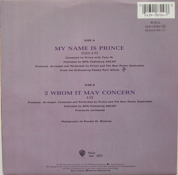 Prince And The New Power Generation : My Name Is Prince (7", Single, Sma)