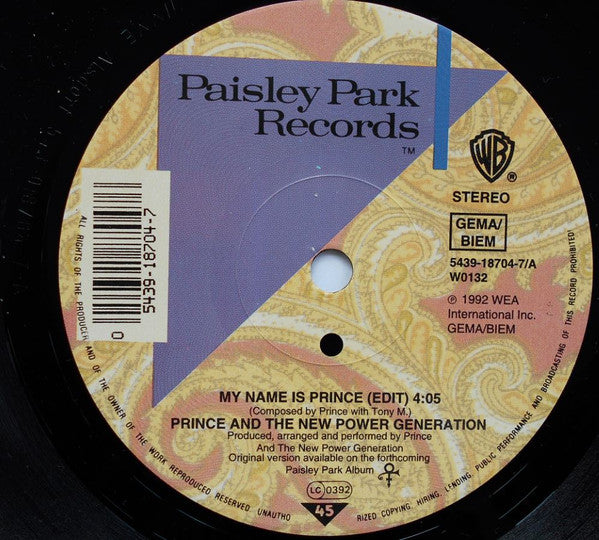 Prince And The New Power Generation : My Name Is Prince (7", Single, Sma)
