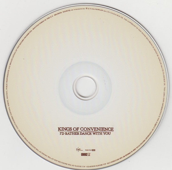 Kings Of Convenience : I'd Rather Dance With You (CD, Single, Promo)