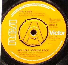 The Kinks : No More Looking Back (7", Single, Promo)