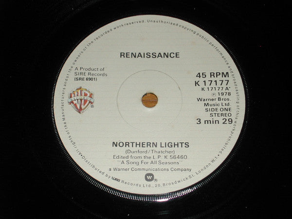 Renaissance (4) : Northern Lights (7", Single, RE)