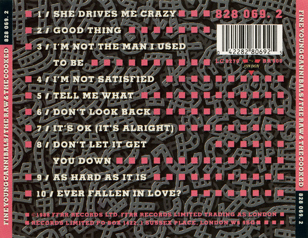 Fine Young Cannibals : The Raw & The Cooked (CD, Album)