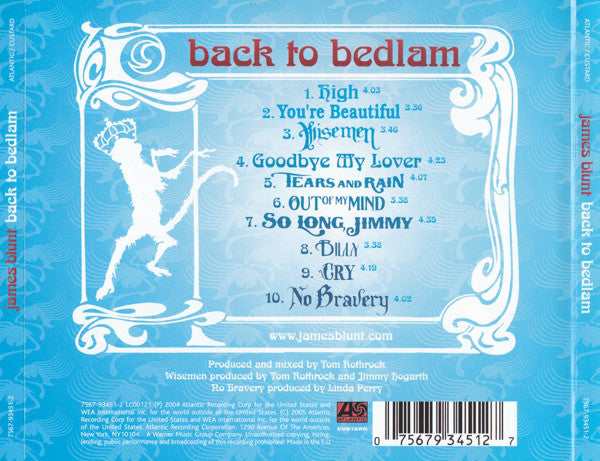 James Blunt : Back To Bedlam (CD, Album, RE, Cin)