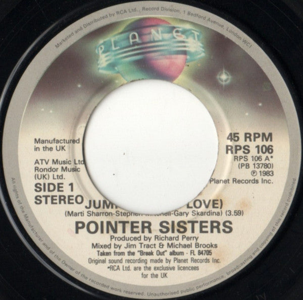 Pointer Sisters : Jump (For My Love) (7", Single, Pap)