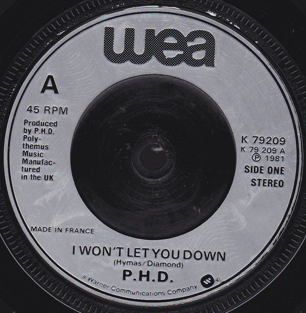 Ph.D. : I Won't Let You Down (7", Single, Sil)