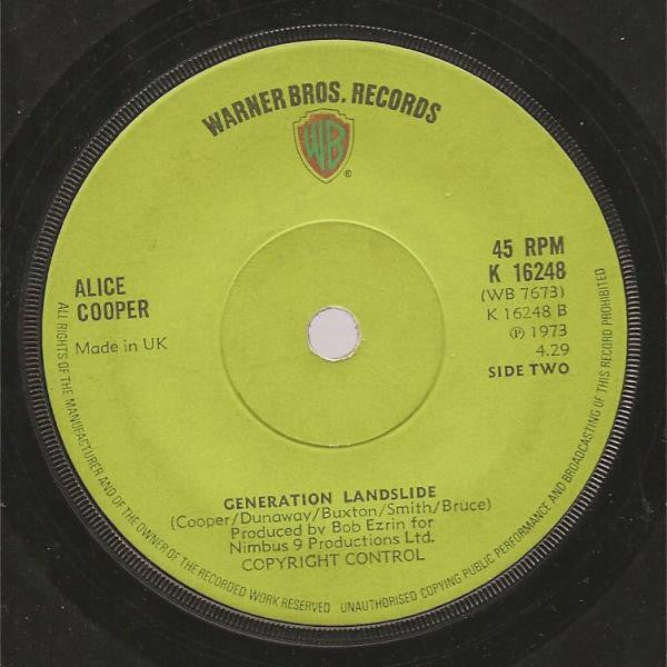 Alice Cooper : Hello Hurray (7", Single, Sol)